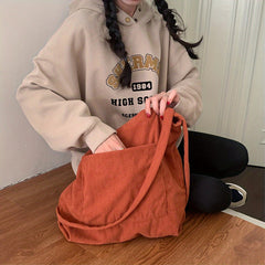 NYXIA Corduroy Tote Bag - Minimalist Shoulder Hobo Bags