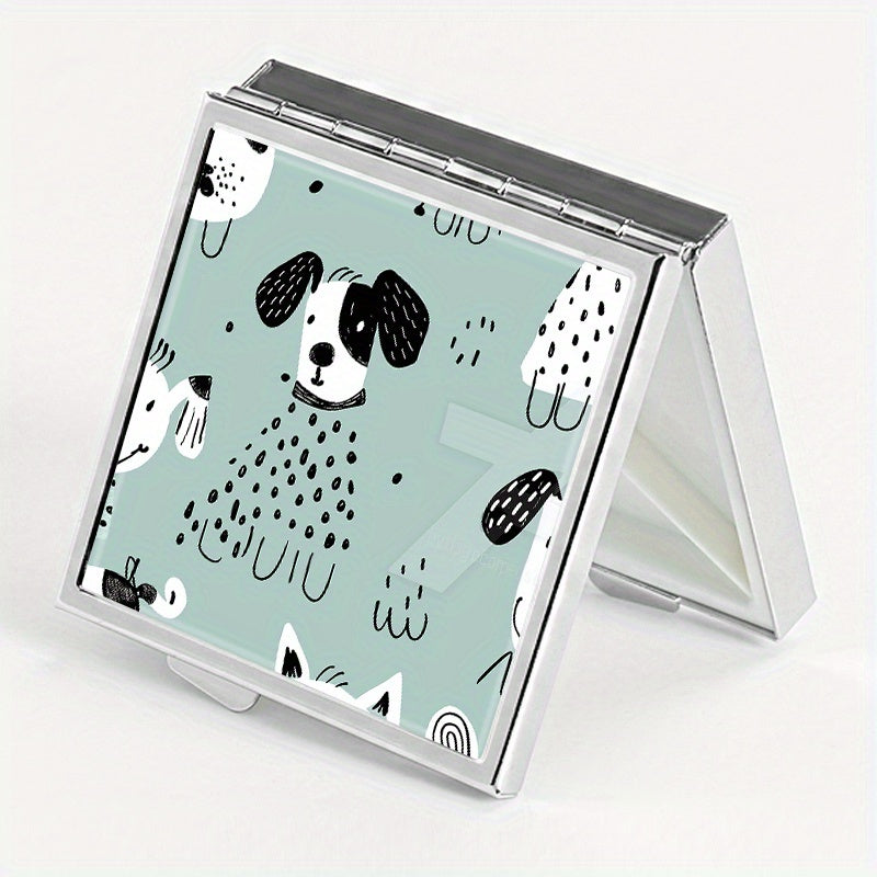 Dog Picture Printing Square Pill Box with 4 Compartments