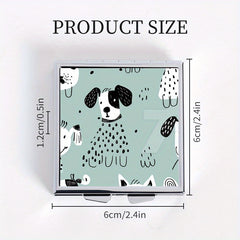 Dog Picture Printing Square Pill Box with 4 Compartments