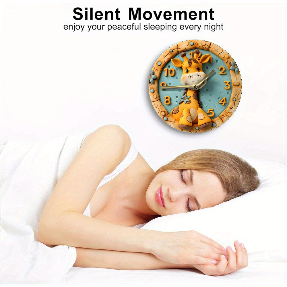 Giraffe Themed 20 Silent Wall Clock