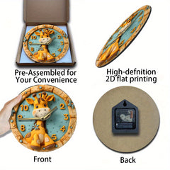 Giraffe Themed 20 Silent Wall Clock