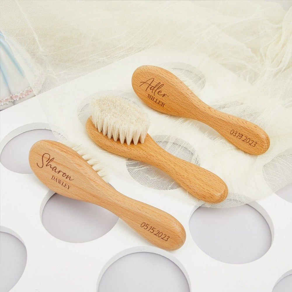 Personalized Kids' Hair Brush With Name & Birth Date