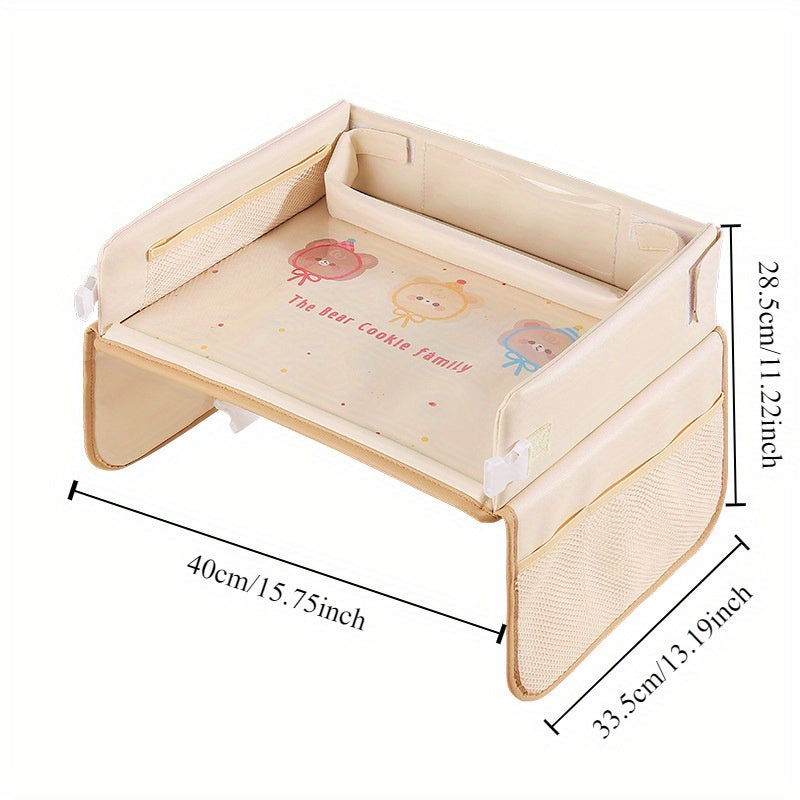 Youngsters' Car Seat Tray with Cartoon Waterproof Storage & Dining Table