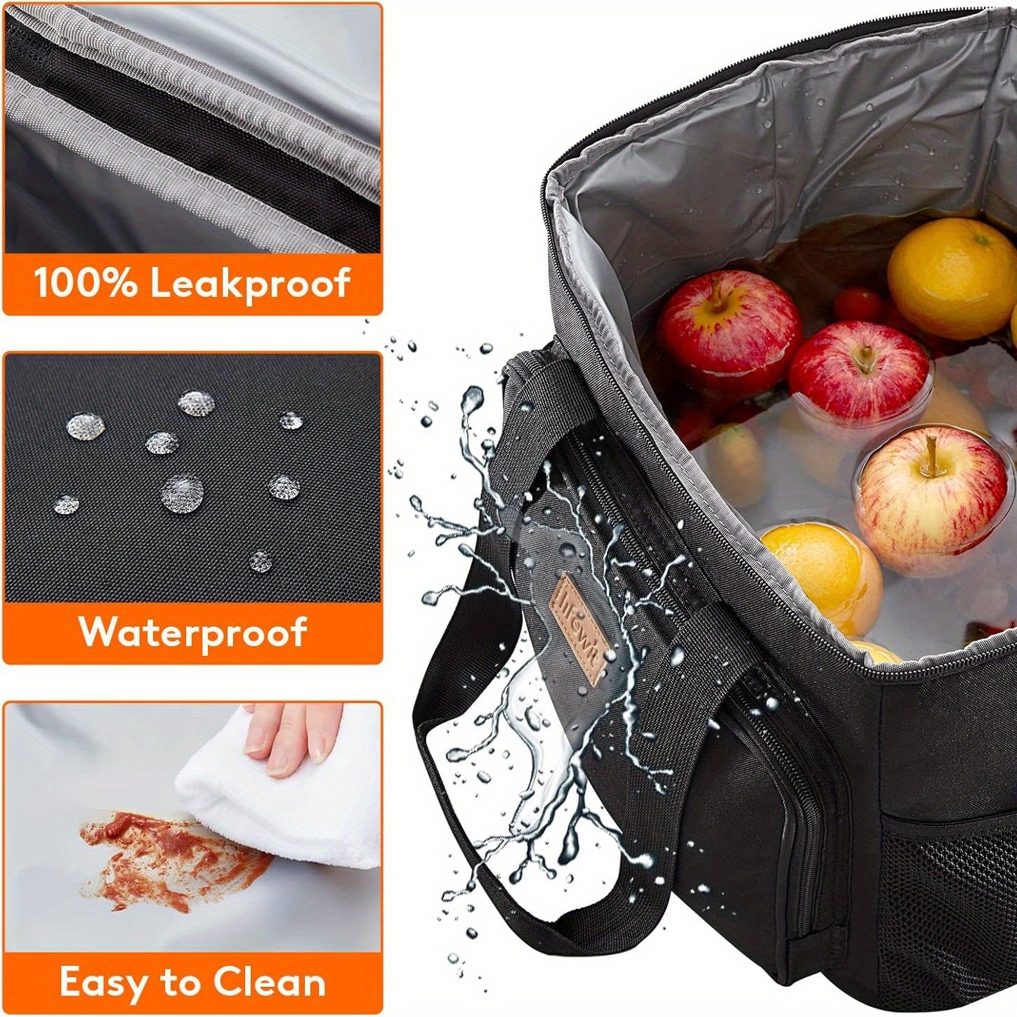Insulated Cooler Bag Leakproof Portable for Office & Outdoor