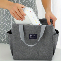 Large Insulated Lunch Cooler Bag Waterproof Oxford Fabric Zipper Closure