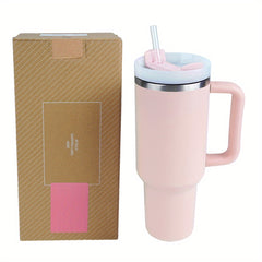 40oz Stainless Steel Vacuum Flask with Straw and Handle