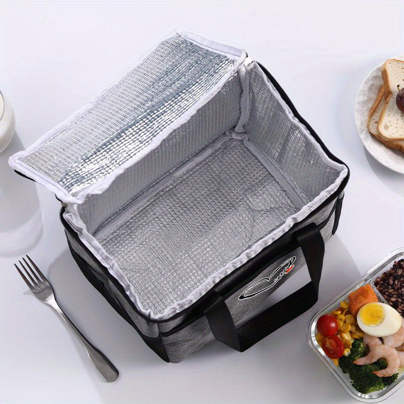 Insulated Lunch Bag Love MAMA Portable Cooler Tote Grey Thermal Food