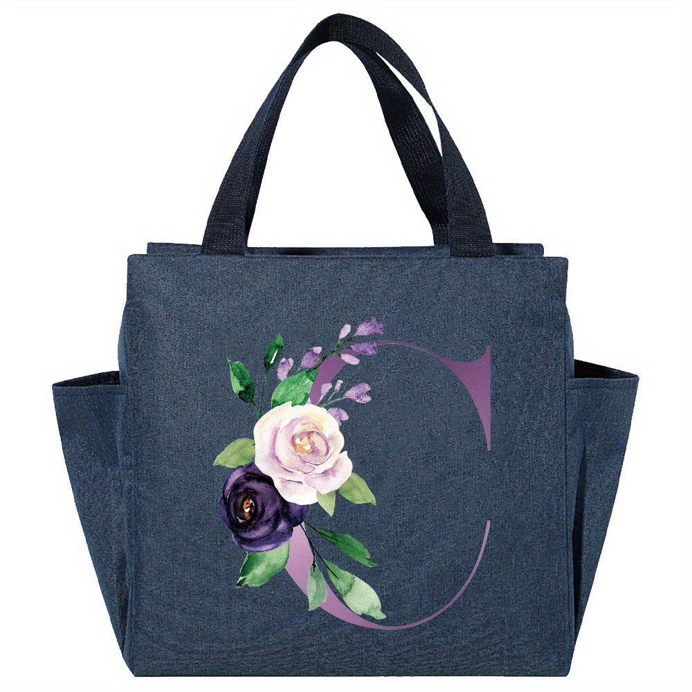 Floral Monogram Insulated Lunch Bag & Tote