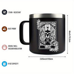 Virgo Zodiac Insulated Mug 14oz Double Walled Stainless Steel Travel Cup