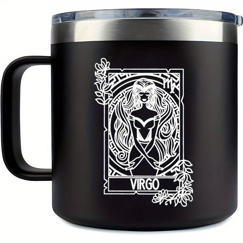 Virgo Zodiac Insulated Mug 14oz Double Walled Stainless Steel Travel Cup