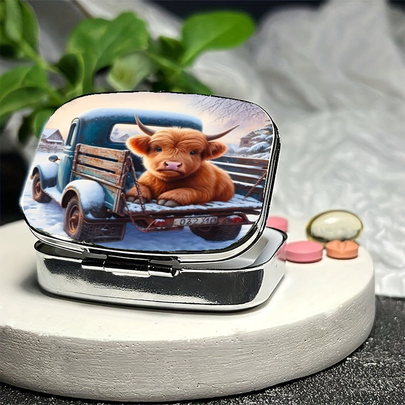 Niuniu Pill Box 2 Compartment Rectangular Decorative Organizer