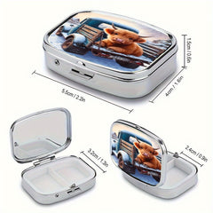 Niuniu Pill Box 2 Compartment Rectangular Decorative Organizer