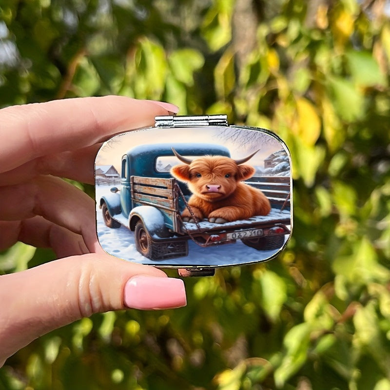 Niuniu Pill Box 2 Compartment Rectangular Decorative Organizer