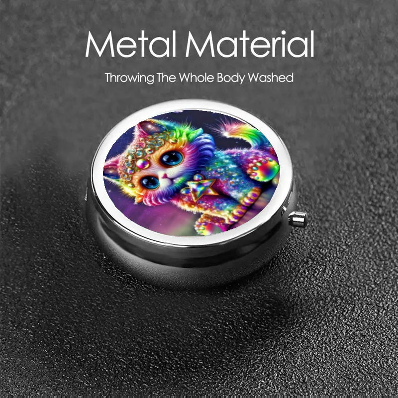 Cat Pill Box Pocket 3 Compartment Vitamin Pill Organizer