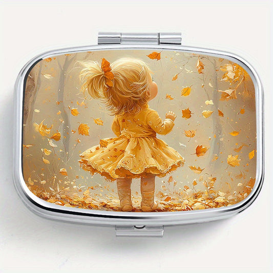 Qiulin Girl Pattern Medicine Box Portable Pill Box