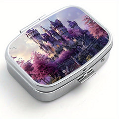 Castle Pattern Printed Medicine Box Two Compartment Pill Box