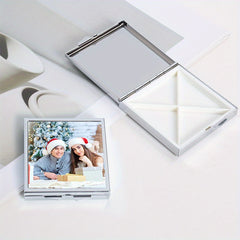 Customizable DIY Pattern Pill Organizer Metal Box Portable for Travel