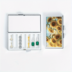 Sunflower Print 7 Compartment Pill Box Organizer Portable & Moisture Proof