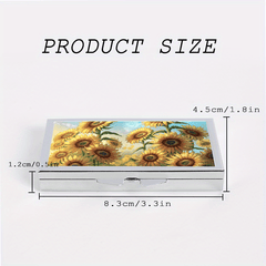 Sunflower Print 7 Compartment Pill Box Organizer Portable & Moisture Proof