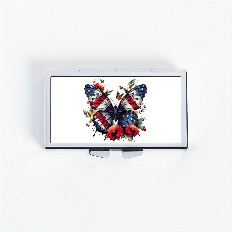 Butterfly Pattern 7 Compartment Pill Box for Travel
