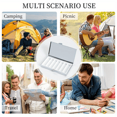 Three Lambs Pattern Printing Portable Pill Box 7 Compartment Pocket Purse