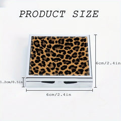 Leopard Print Medicine Box 4 Compartment Pill Box Portable Travel Outdoor
