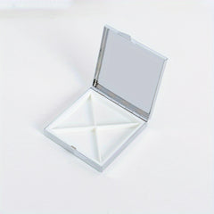 Patterned Square Medicine Box Portable Four Compartment Pill Box