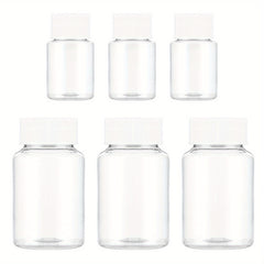 6pcs Clear Pill Bottle 30ml 80ml Empty Plastic Containers Sample Jar with Caps