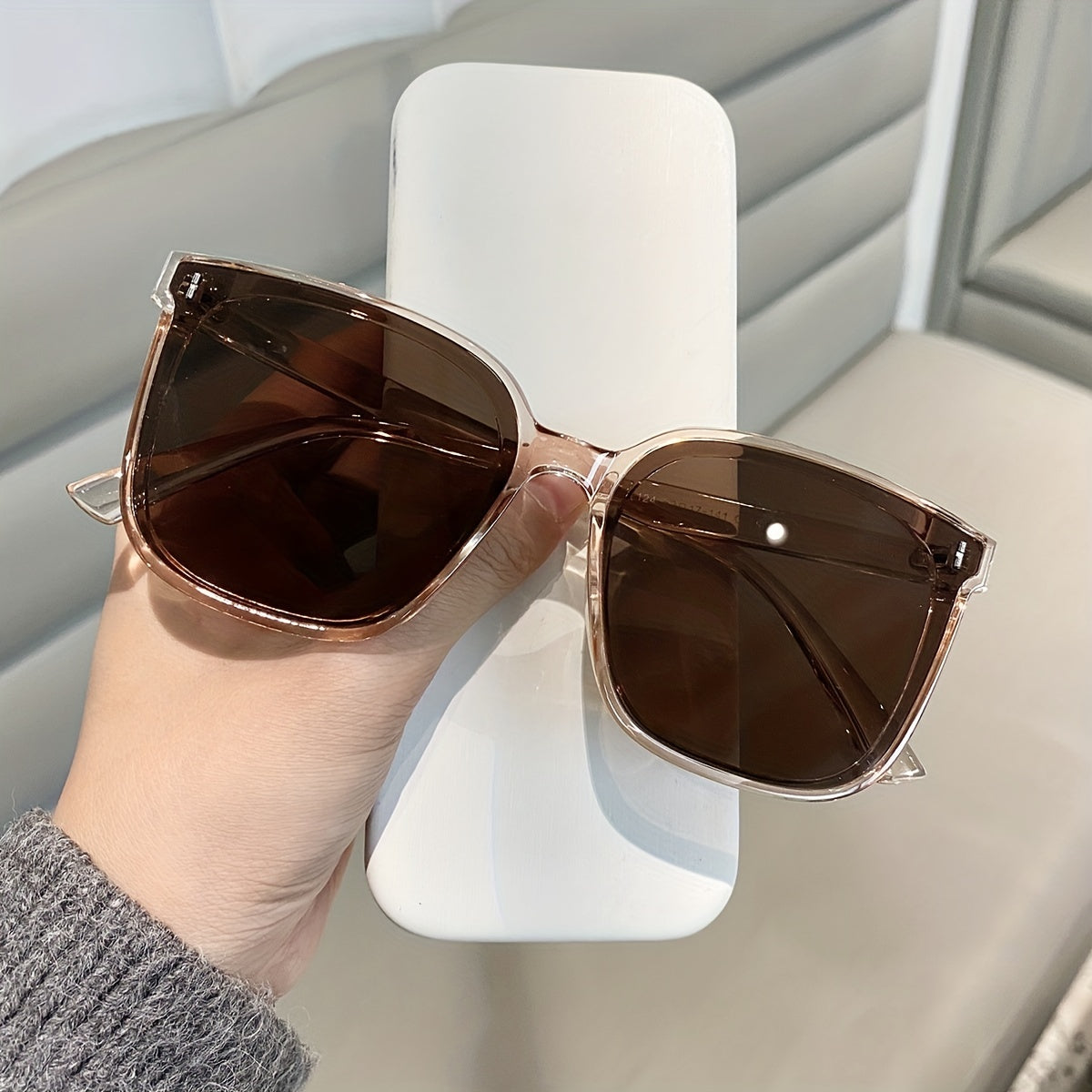 Girl's Oversized Sunglasses Plus Size Square UV Protection