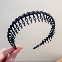 Women Solid Wave Headbands Non slip Hairbands Girls Hair Combs Wash Face