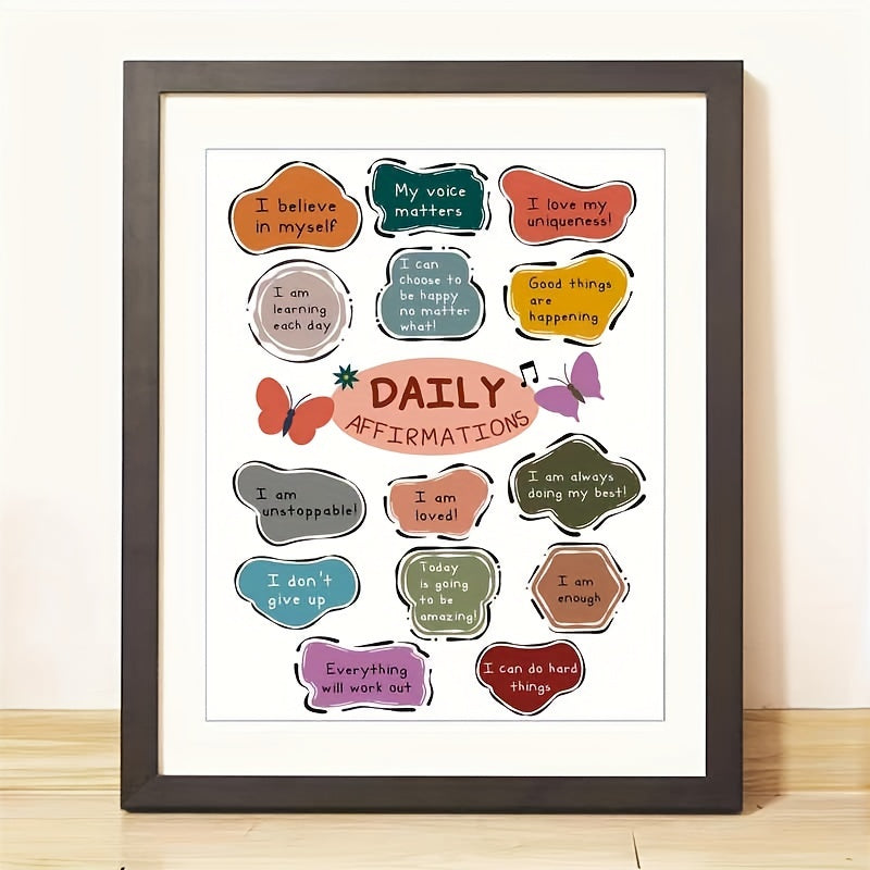 Educational Art Print Daily Affirmations Poster 20x25cm Unframed