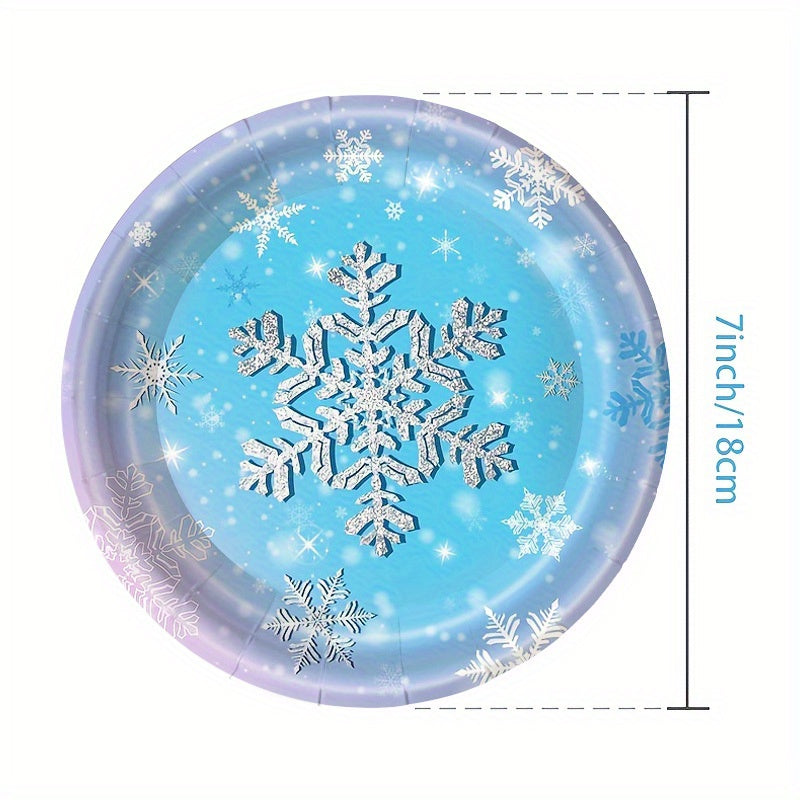 Winter Snowflake Tablecloth and Party Supplies Set