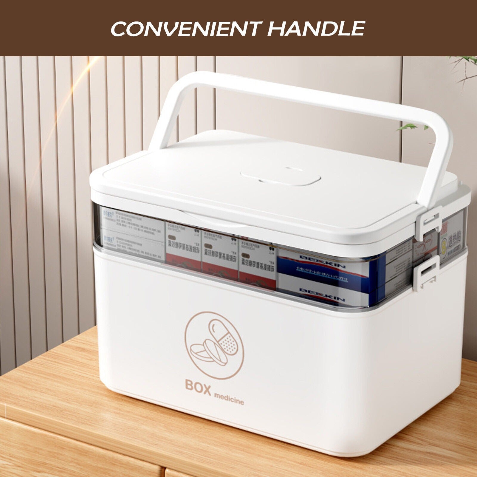 Portable Medicine Storage Box Large Capacity Organizer