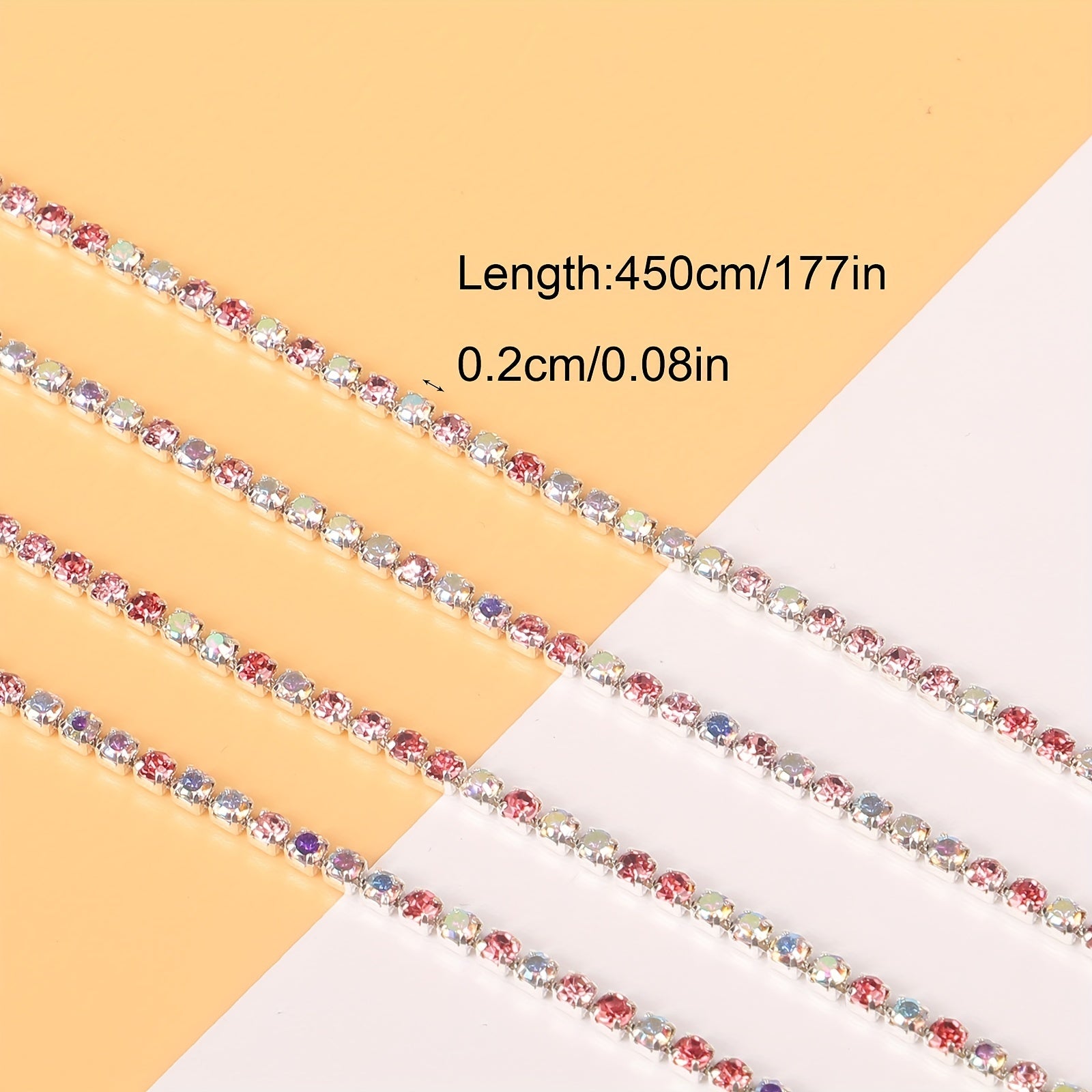 Pink Rhinestone Chain for Shoes Clothes Hats Bags Nail Art Headwear Jewelry