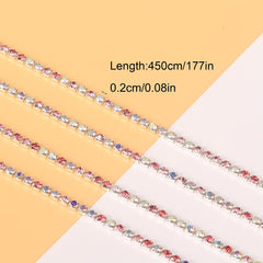 Pink Rhinestone Chain for Shoes Clothes Hats Bags Nail Art Headwear Jewelry