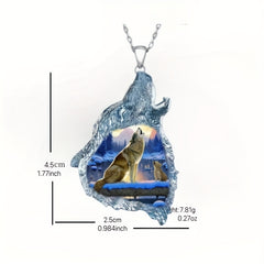 Girl's Wolf King Father And Son Pendant Necklace for Banquet Party