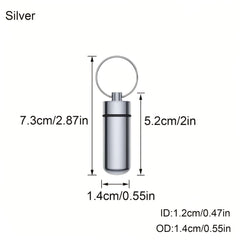 Mini Waterproof Pill Case with Keychain, Portable Container for Medi