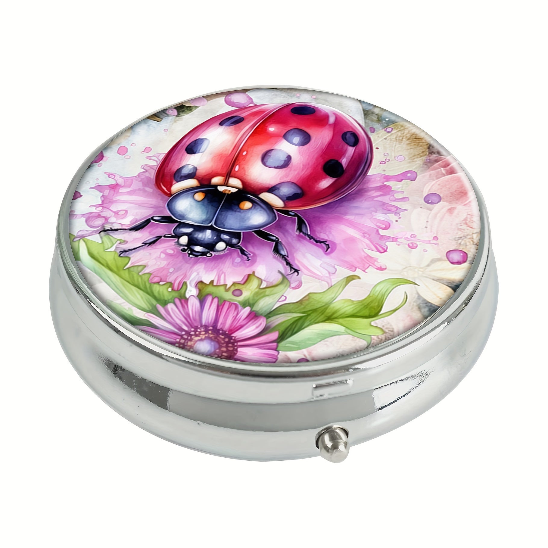 Ladybug Pill Box 3 Compartment Portable Travel Medicine Case