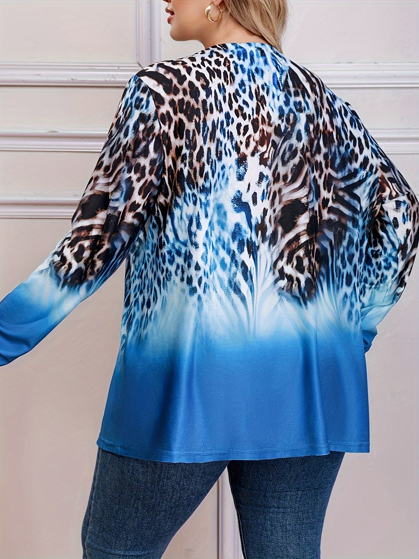 Leopard Print Open Front Cardigan