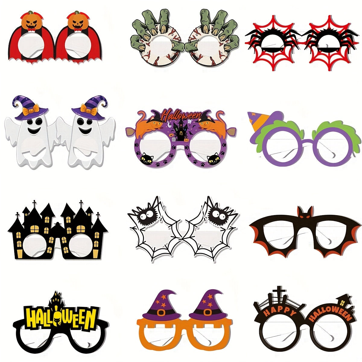 12pcs Girl's Halloween Funny Glasses Photo Props Party Decoration