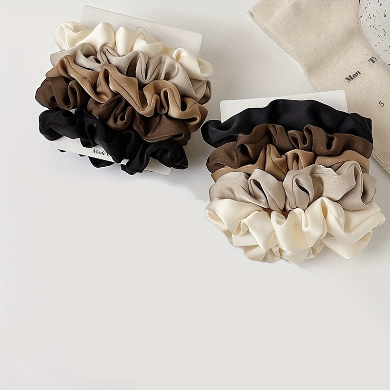 5pcs Solid Silk Hair Scrunchies for Women Girls Soft Elastic Scrunchie