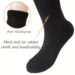 6 Pairs Wide Diabetic Ankle Socks Non Binding Soft Toe Socks Men & Wo