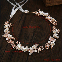 Girls Flower Pearl Headband Tiara Headdress Wedding Hair Accessories Gift