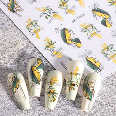 Bronzing Golden Leaf Nail Stickers for Unique Manicure