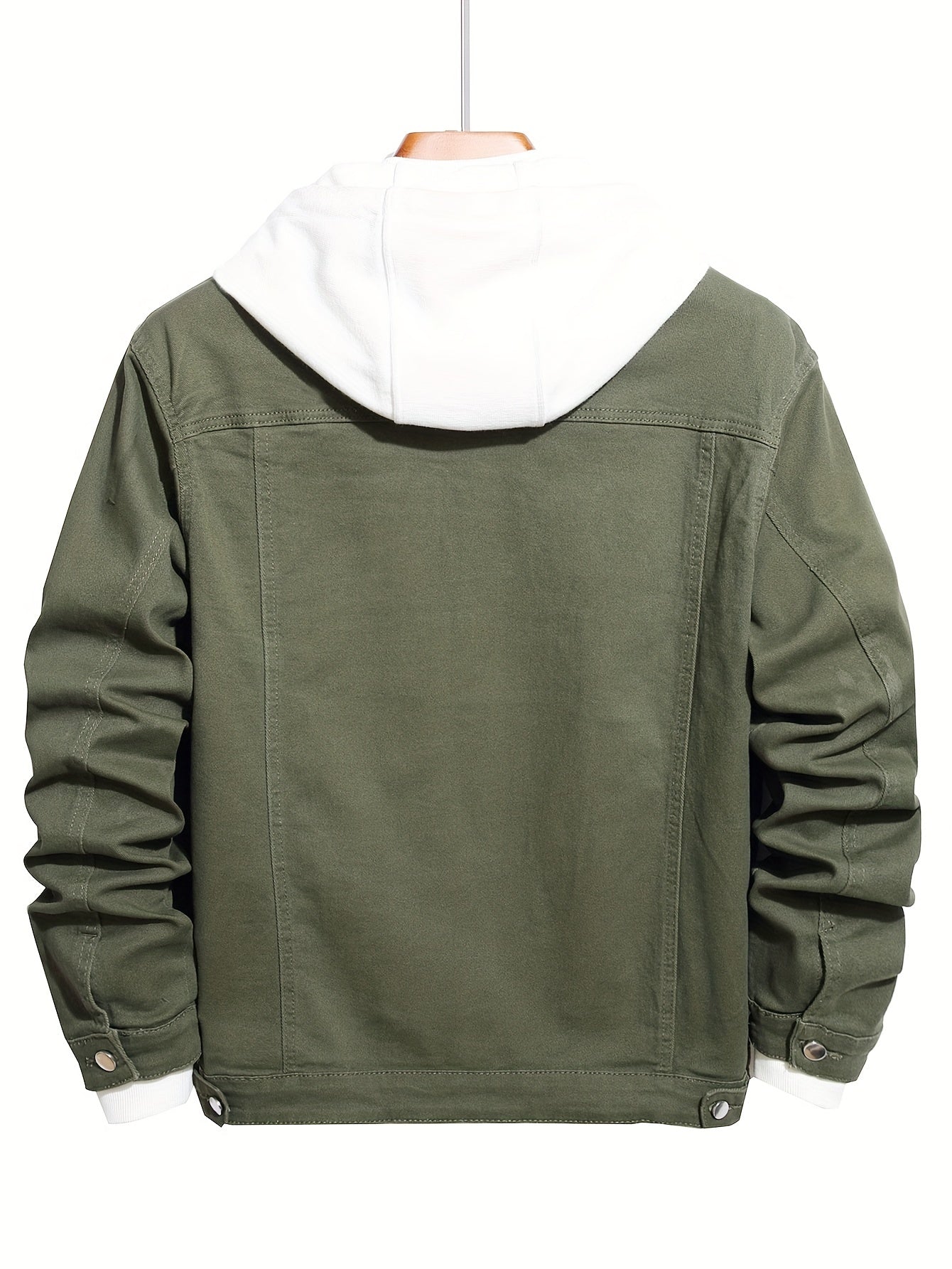 Contrast Stitching Denim Jacket Men's Casual Button Up Jacket