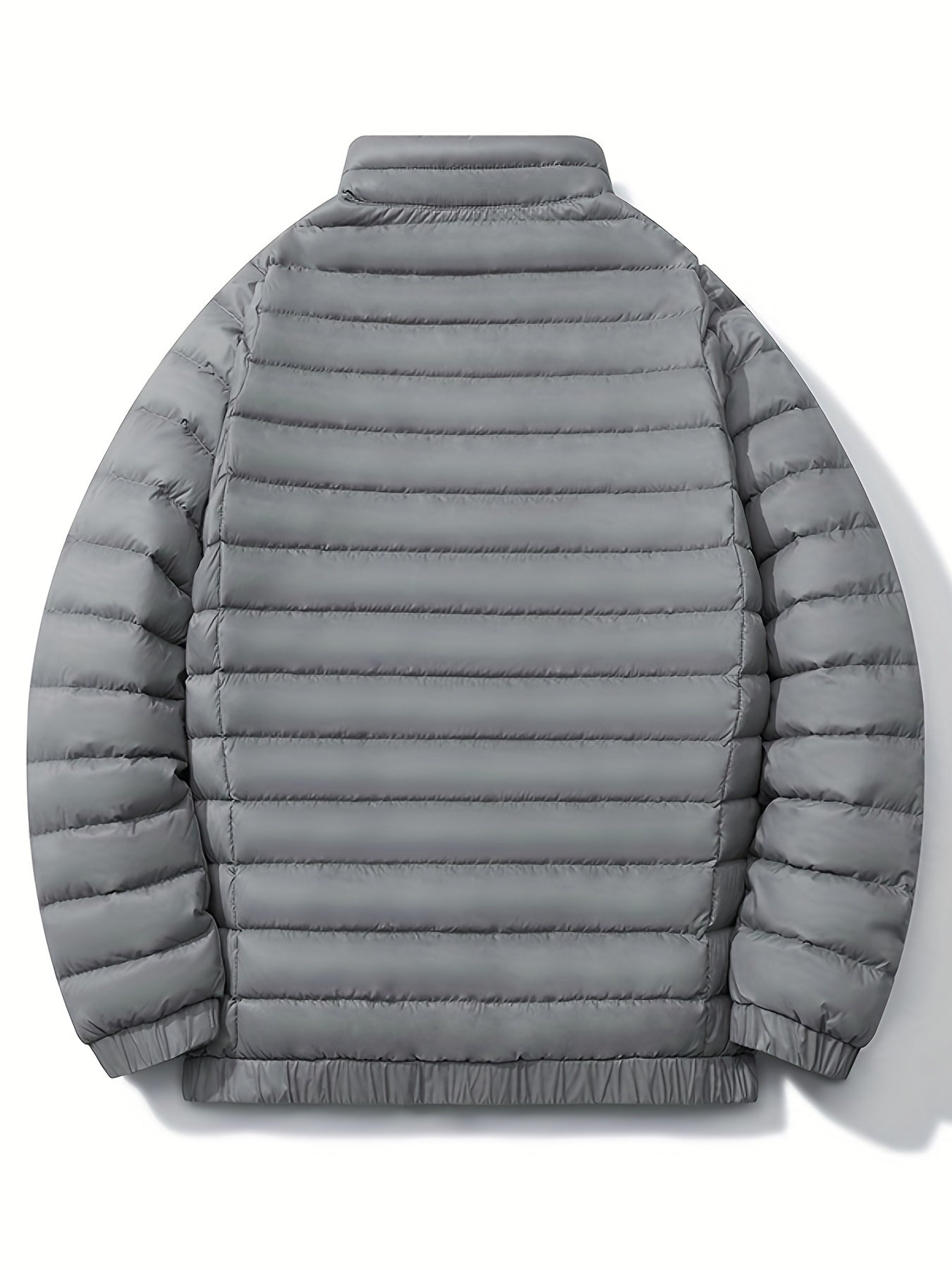 Men's Lightweight Puffer Jacket Solid Standup Collar Coat