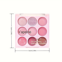 K'APEINE 9-18 Color Eyeshadow Palette Matte & Shimmery Finishes Brown Coral Pin