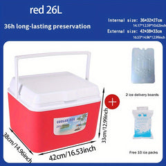 26L Plastic Insulated Cooler Box with Lid and Handle