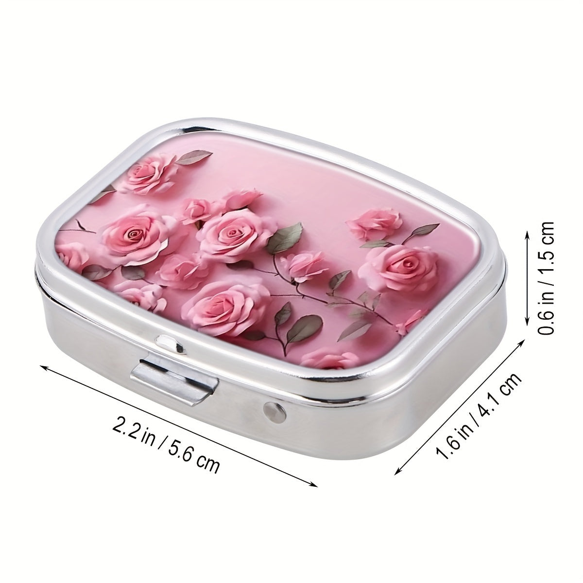 Rose Petal Pink Dual Compartment Pill Case - Travel Friendly Compact Design