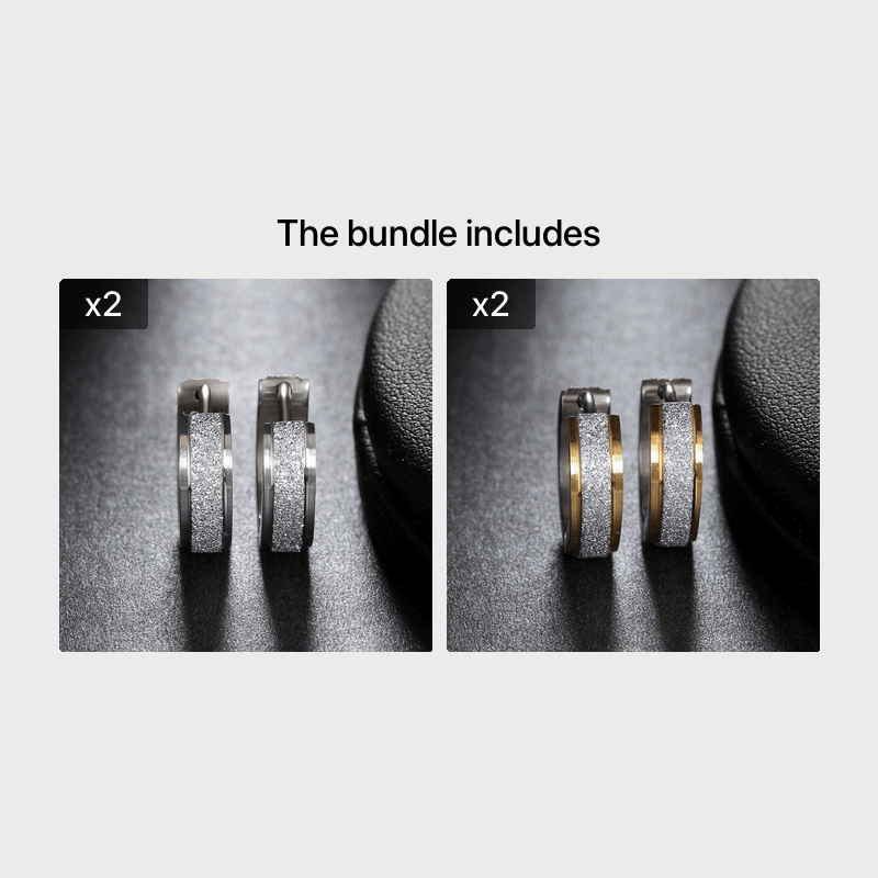 316L Stainless Steel Women Matte Hoop Earrings